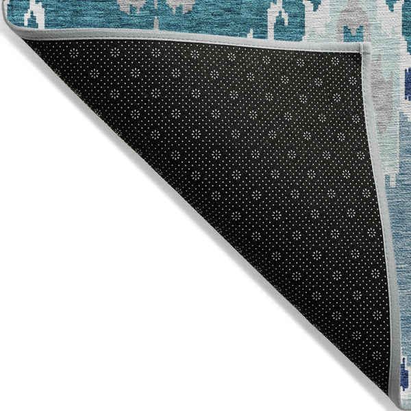 Homeroots 3' Creative Blush Pink And Ivory Ikat Washable Area Rug For Indoor Or Outdoor Spaces, Durable Design 8' X 10' Polyester 584743