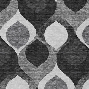 Homeroots 3' Beige Taupe And Ivory Ogee Washable Area Rug - Perfect For Indoor And Outdoor Spaces! 5' X 8' Polyester 584753