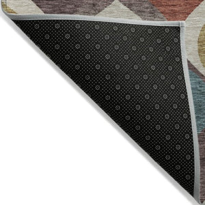 Homeroots 3' Beige Taupe And Ivory Ogee Washable Area Rug - Perfect For Indoor And Outdoor Spaces! 3' X 5' Polyester 584758