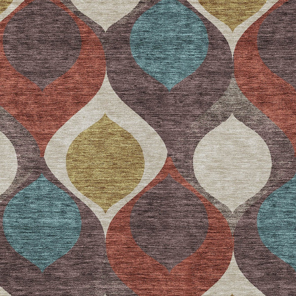 Homeroots 3' Beige Taupe And Ivory Ogee Washable Area Rug - Perfect For Indoor And Outdoor Spaces! 3' X 5' Polyester 584758