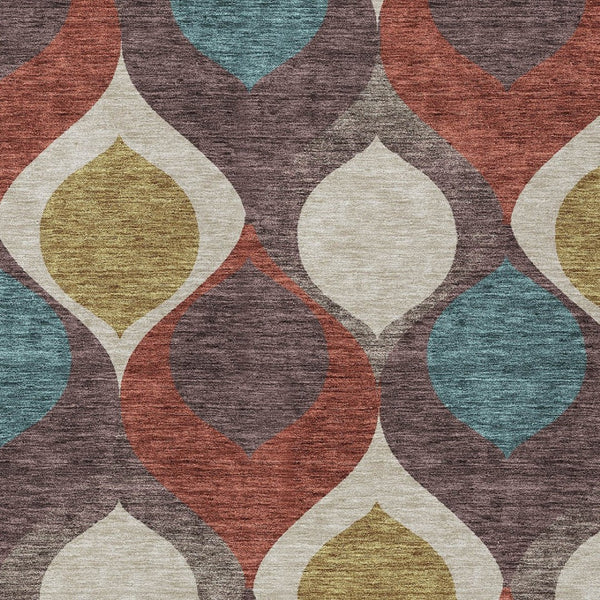 Homeroots 3' Beige Taupe And Ivory Ogee Washable Area Rug - Perfect For Indoor And Outdoor Spaces! 5' X 8' Polyester 584759