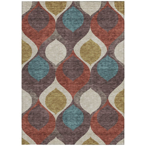 Homeroots 3' Beige Taupe And Ivory Ogee Washable Area Rug - Perfect For Indoor And Outdoor Spaces! 10' X 14' Polyester 584763