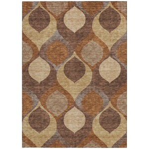 Homeroots 3' Beige Taupe And Ivory Ogee Washable Area Rug - Perfect For Indoor And Outdoor Spaces! 3' X 5' Polyester 584764