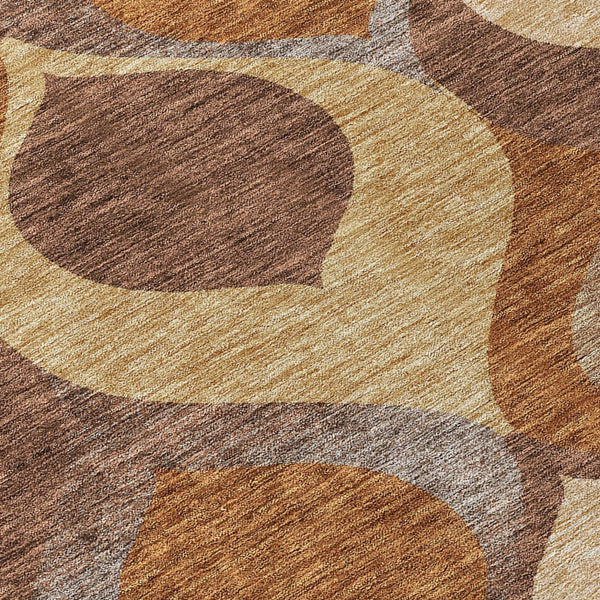 Homeroots 3' Beige Taupe And Ivory Ogee Washable Area Rug - Perfect For Indoor And Outdoor Spaces! 5' X 8' Polyester 584765