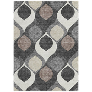 Homeroots 3' Beige Taupe And Ivory Ogee Washable Area Rug - Perfect For Indoor And Outdoor Spaces! 3' X 5' Polyester 584770