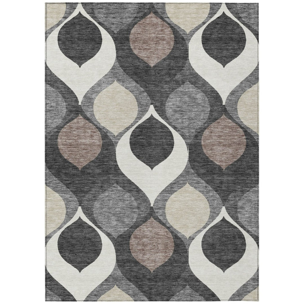 HomeRoots 9' Elegant Ogee Patterned Area Rug - Durable, Washable, Stylish for Indoor and Outdoor Spaces 9' X 12' 584774