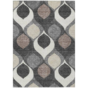 HomeRoots 9' Elegant Ogee Patterned Area Rug - Durable, Washable, Stylish for Indoor and Outdoor Spaces 9' X 12' 584774