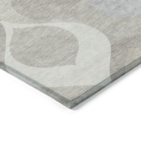 Homeroots 3' Beige Taupe And Ivory Ogee Washable Area Rug - Perfect For Indoor And Outdoor Spaces! 9' X 12' Polyester 584780