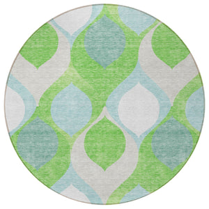 Homeroots 3' Beige Taupe And Ivory Ogee Washable Area Rug - Perfect For Indoor And Outdoor Spaces! 8' Round Polyester 584784