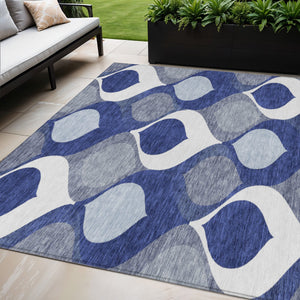Homeroots 3' Beige Taupe And Ivory Ogee Washable Area Rug - Perfect For Indoor And Outdoor Spaces! 5' X 8' Polyester 584789