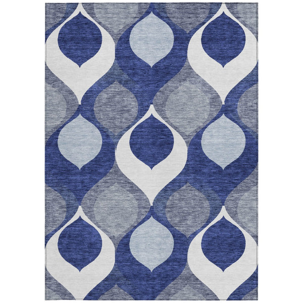 Homeroots 3' Beige Taupe And Ivory Ogee Washable Area Rug - Perfect For Indoor And Outdoor Spaces! 5' X 8' Polyester 584789