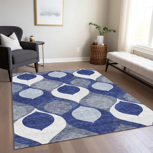 Homeroots 3' Beige Taupe And Ivory Ogee Washable Area Rug - Perfect For Indoor And Outdoor Spaces! 5' X 8' Polyester 584789