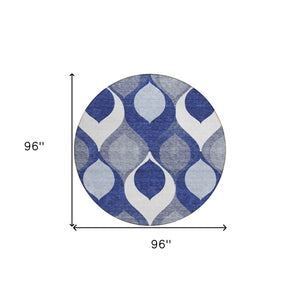 Homeroots 3' Beige Taupe And Ivory Ogee Washable Area Rug - Perfect For Indoor And Outdoor Spaces! 8' Round Polyester 584790