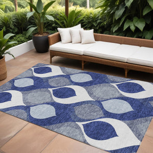 Homeroots 3' Beige Taupe And Ivory Ogee Washable Area Rug - Perfect For Indoor And Outdoor Spaces! 8' X 10' Polyester 584791