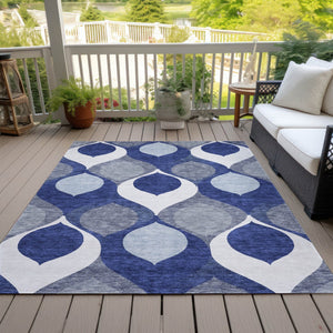Homeroots 3' Beige Taupe And Ivory Ogee Washable Area Rug - Perfect For Indoor And Outdoor Spaces! 10' X 14' Polyester 584793