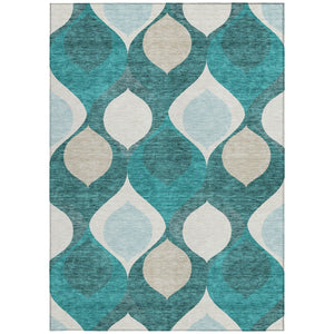 Homeroots 3' Beige Taupe And Ivory Ogee Washable Area Rug - Perfect For Indoor And Outdoor Spaces! 9' X 12' Polyester 584804