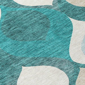 Homeroots 3' Beige Taupe And Ivory Ogee Washable Area Rug - Perfect For Indoor And Outdoor Spaces! 10' X 14' Polyester 584805