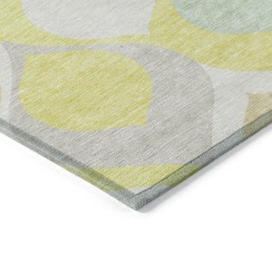 Homeroots 3' Beige Taupe And Ivory Ogee Washable Area Rug - Perfect For Indoor And Outdoor Spaces! 8' Round Polyester 584814