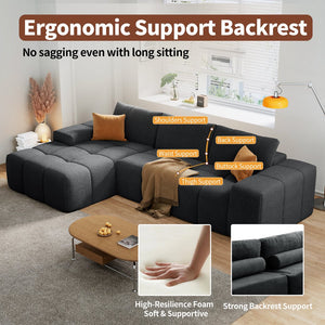 English Elm L-Shaped Modular Sofa With Soft Flannelette Upholstery, Deep Seat Comfort, And No Assembly Needed W3737S00003