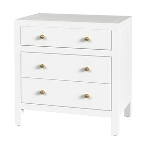 Butler Specialty Company Nora Nightstand With 3 Spacious Drawers - Stylish Storage For Bedroom Elegance Smooth White Acacia Wood,Acacia Veneer,Mdf,Pine Wood 5848304-butler