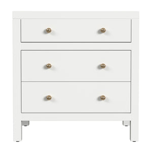 Butler Specialty Company Nora Nightstand With 3 Spacious Drawers - Stylish Storage For Bedroom Elegance Smooth White Acacia Wood,Acacia Veneer,Mdf,Pine Wood 5848304-butler