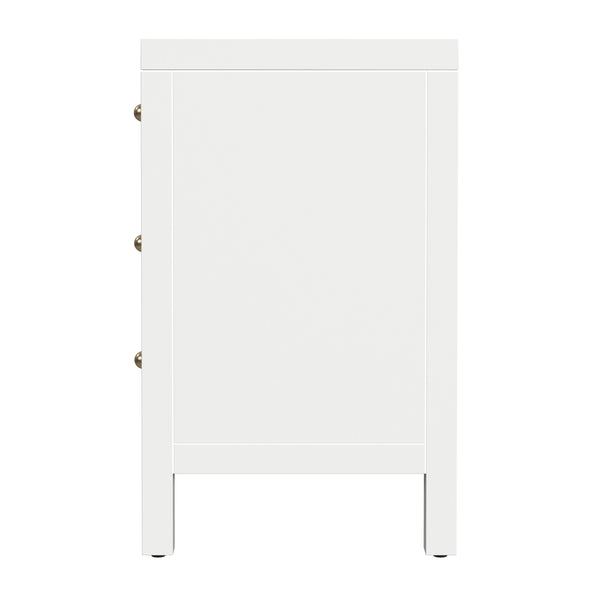Butler Specialty Company Nora Nightstand With 3 Spacious Drawers - Stylish Storage For Bedroom Elegance Smooth White Acacia Wood,Acacia Veneer,Mdf,Pine Wood 5848304-butler