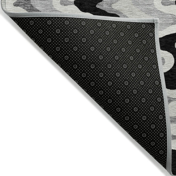 Homeroots 3' Artichoke Green And Ivory Abstract Washable Area Rug For Indoor And Outdoor Spaces, Durable Design 8' X 10' Polyester 584833