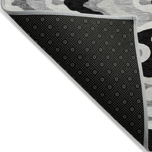 Homeroots 3' Artichoke Green And Ivory Abstract Washable Area Rug For Indoor And Outdoor Spaces, Durable Design 9' X 12' Polyester 584834