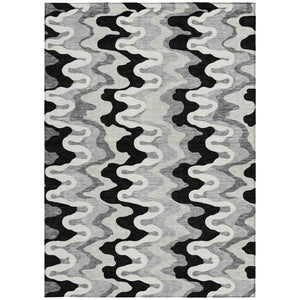 Homeroots 3' Artichoke Green And Ivory Abstract Washable Area Rug For Indoor And Outdoor Spaces, Durable Design 10' X 14' Polyester 584835