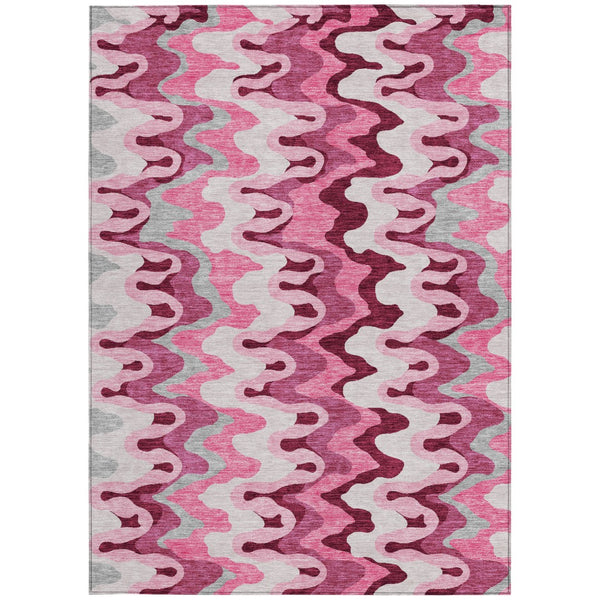 Homeroots 3' Artichoke Green And Ivory Abstract Washable Area Rug For Indoor And Outdoor Spaces, Durable Design 8' X 10' Polyester 584839