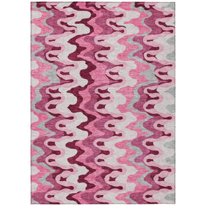 HomeRoots 9' Blush Pink and Mauve Abstract Area Rug - Stylish, Washable, Durable for Indoor and Outdoor Spaces 9' X 12' 584840