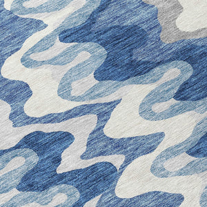 Homeroots 3' Artichoke Green And Ivory Abstract Washable Area Rug For Indoor And Outdoor Spaces, Durable Design 8' Round Polyester 584844