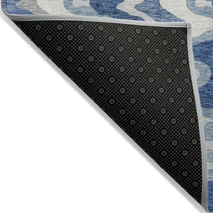 Homeroots 3' Artichoke Green And Ivory Abstract Washable Area Rug For Indoor And Outdoor Spaces, Durable Design 8' X 10' Polyester 584845