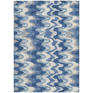 Homeroots 3' Artichoke Green And Ivory Abstract Washable Area Rug For Indoor And Outdoor Spaces, Durable Design 8' X 10' Polyester 584845