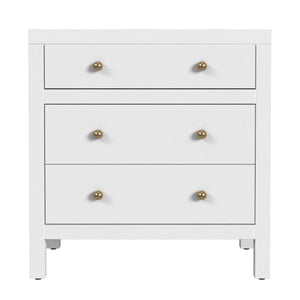 Butler Specialty Company Nora Nightstand - Stylish 3 Drawer Wood Design For Contemporary Bedrooms White Acacia Wood,Acacia Veneer,Mdf,Pine Wood 5848477-butler