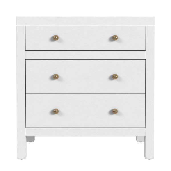 Butler Specialty Company Nora Nightstand - Stylish 3 Drawer Wood Design For Contemporary Bedrooms White Acacia Wood,Acacia Veneer,Mdf,Pine Wood 5848477-butler