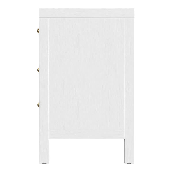 Butler Specialty Company Nora Nightstand - Stylish 3 Drawer Wood Design For Contemporary Bedrooms White Acacia Wood,Acacia Veneer,Mdf,Pine Wood 5848477-butler