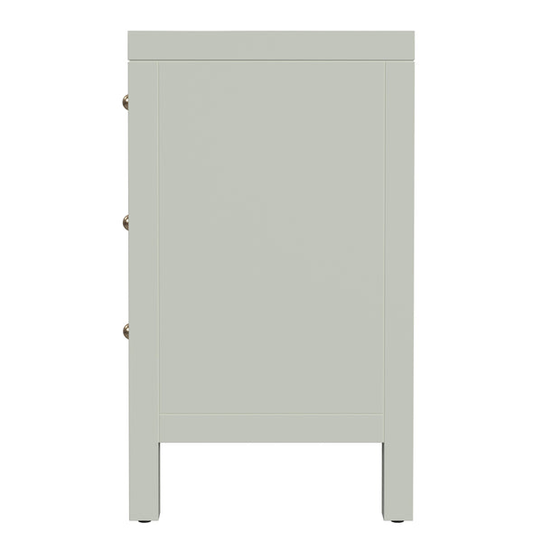 Butler Specialty Company Nora Nightstand With 3 Spacious Drawers - Stylish Storage For Bedroom Elegance Sage Green Acacia Wood,Acacia Veneer,Mdf,Pine Wood 5848480-butler