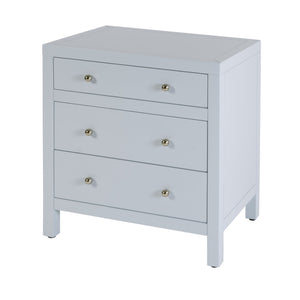 Butler Specialty Butler Light Blue Wide Nightstand with Two Smooth-Glide Drawers, Open Shelf & Gold Knob Accents 25"W x 16"D x 26.5"H 5848522