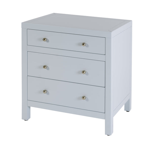 Butler Specialty Butler Light Blue Wide Nightstand with Two Smooth-Glide Drawers, Open Shelf & Gold Knob Accents 25"W x 16"D x 26.5"H 5848522