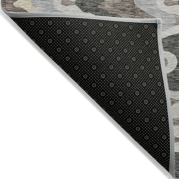 Homeroots 3' Artichoke Green And Ivory Abstract Washable Area Rug For Indoor And Outdoor Spaces, Durable Design 10' X 14' Polyester 584853