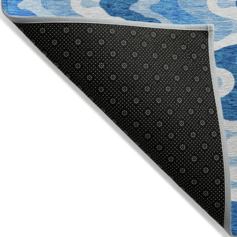 Homeroots 3' Artichoke Green And Ivory Abstract Washable Area Rug For Indoor And Outdoor Spaces, Durable Design 5' X 8' Polyester 584873