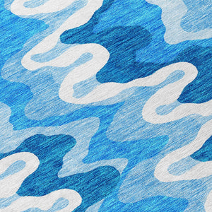 Homeroots 3' Artichoke Green And Ivory Abstract Washable Area Rug For Indoor And Outdoor Spaces, Durable Design 8' Round Polyester 584874