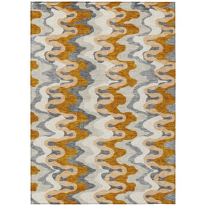 HomeRoots 9' Modern Abstract Terra Cotta and Copper Area Rug – Washable, Durable for Indoor and Outdoor Use 9' X 12' 584888