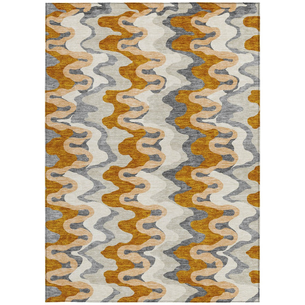 Homeroots 3' Artichoke Green And Ivory Abstract Washable Area Rug For Indoor And Outdoor Spaces, Durable Design 9' X 12' Polyester 584888