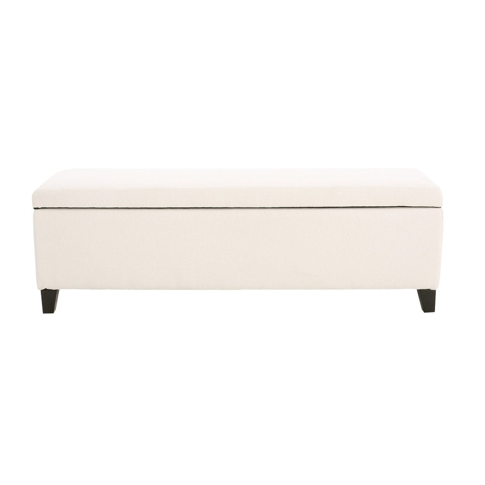English Elm Christopher Knight Home® - GLOUSTER Storage Ottoman V2 – Tufted Contemporary Bench with Glossy Lid, Ample Hidden Storage, 51.25" L 74850.00BWHI
