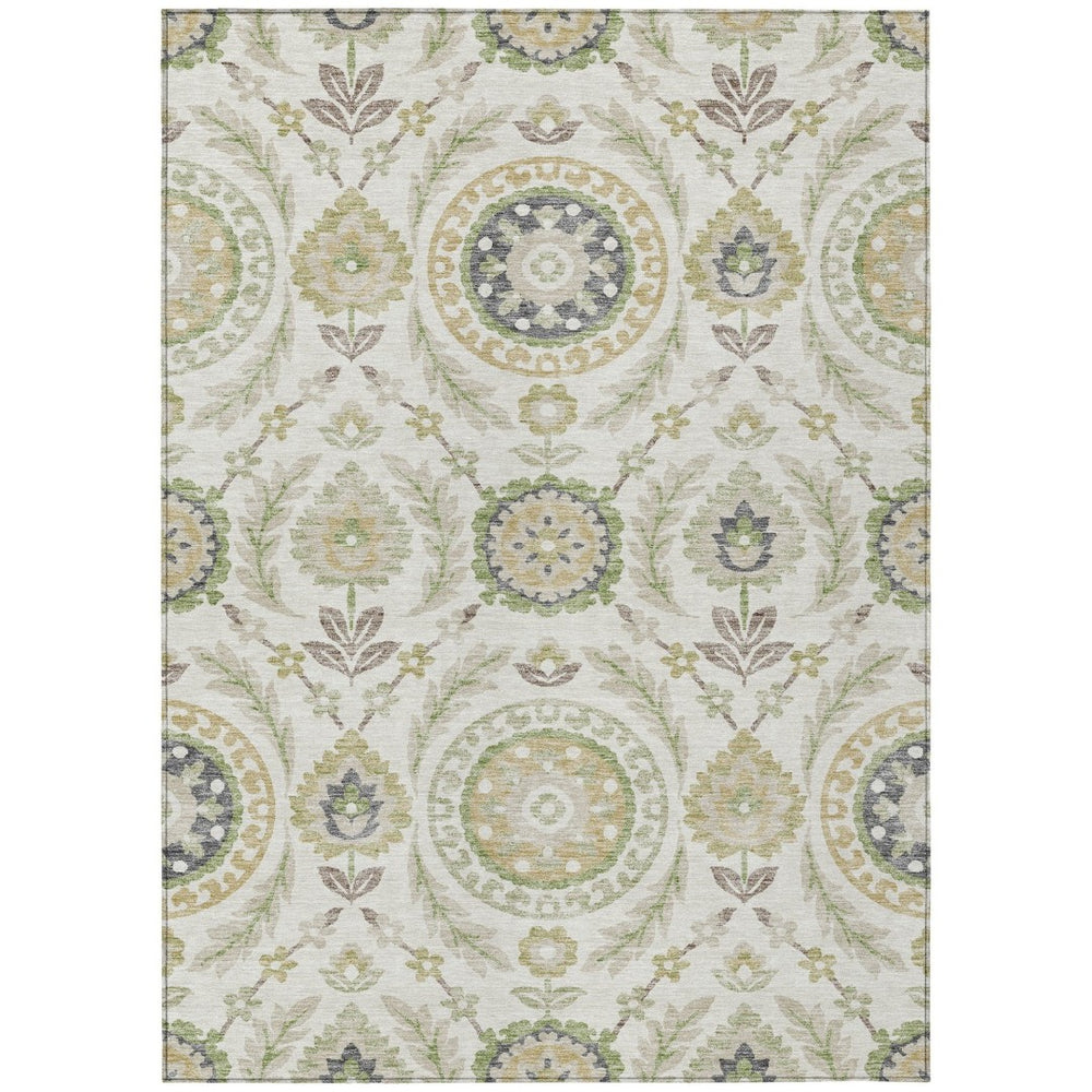 HomeRoots 9' Elegant Floral Washable Area Rug - Durable Indoor Outdoor Design for Timeless Style & Comfort 9' X 12' 584912