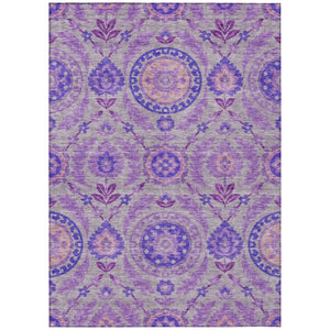 HomeRoots 9' Elegant Floral Area Rug in Lavender, Lilac & Gray – Durable, Washable for Indoor & Outdoor Use 9' X 12' 584918