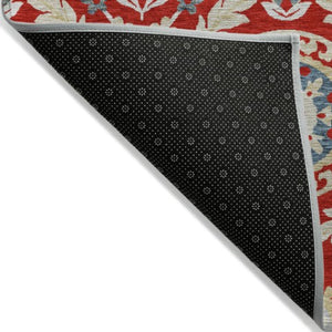 Homeroots 3' Floral Washable Area Rug In Artichoke Green And Blue - Perfect For Indoor And Outdoor Spaces 10' X 14' Polyester 584949