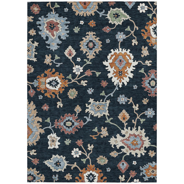Homeroots 3' Artichoke Green Floral Washable Area Rug – Perfect For Indoor Or Outdoor Spaces, Durable & Stylish 5' X 8' Polyester 584975